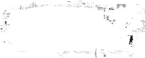 Glitch distorted grange shape . Noise grungy logo . Trendy defect error shapes . Glitched frame .Grunge textured . Distressed effect .Vector shapes