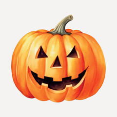 Fototapeta premium Watercolor Halloween pumpkin illustration