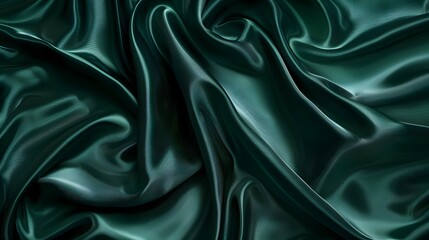 Fototapeta premium Elegant abstract green silk texture, satin texture, green silk wavy texture background