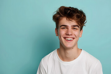 Joyful Casual Studio Portrait of Young Man

