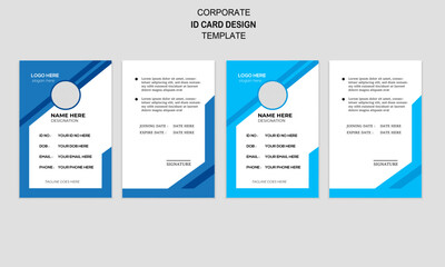 modern clean minimal corporate id card design template with colour variation