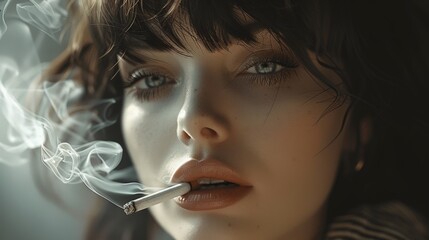 Fototapeta premium a supper model smoking a cigarette
