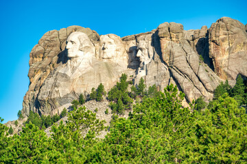 Mount Rushmore National Memorial, South Dakota. View on a sunny summer day