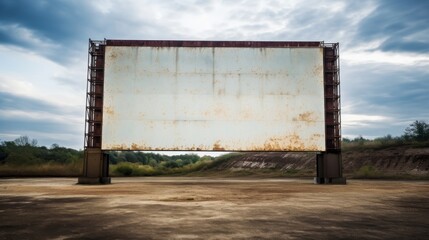 Obraz premium Abandoned outdoor movie screen deteriorating.