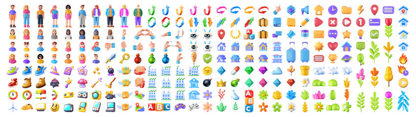 Big set 3d icons.