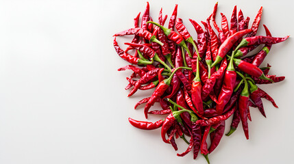 Chili peppers red hot spicy white background, red hot chili pappers natural organic, Fresh hot chili pepper, Red background, Bunches of fresh organic red and green hot chili peppers for sale 


