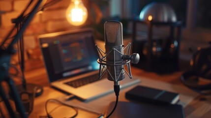 The microphone in studio