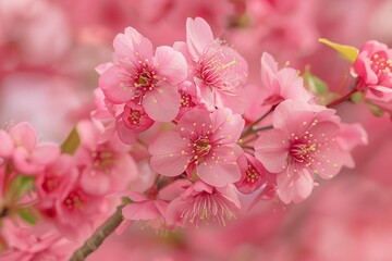 Naklejka premium Another closeup of cherry blossoms in full bloom