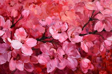 Fototapeta premium Another closeup of cherry blossoms with vibrant petals