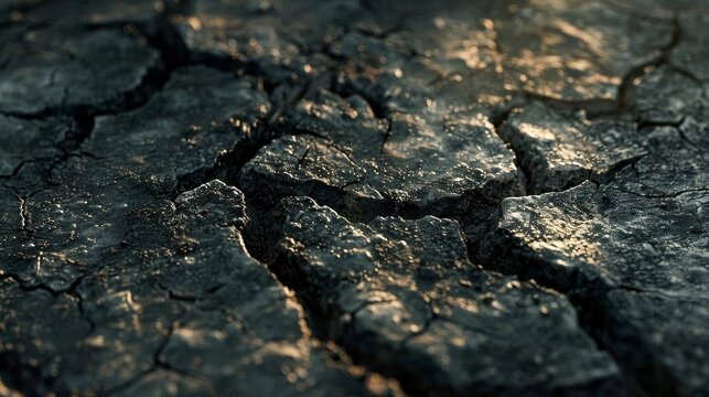 Another closeup of parched earth with visible cracks,