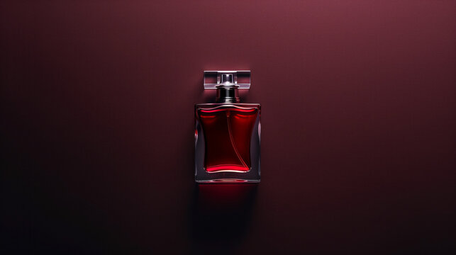 Perfume bottle mockup on dark background
