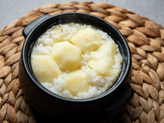 Potato stone pot rice, Korean food