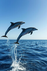 Obraz premium Delfine springen aus dem Wasser