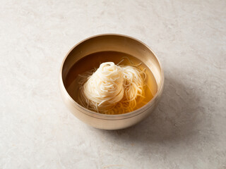 Korean traditional food Cold Buckwheat Noodles  