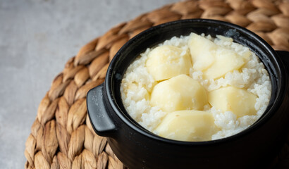 Potato stone pot rice, Korean food