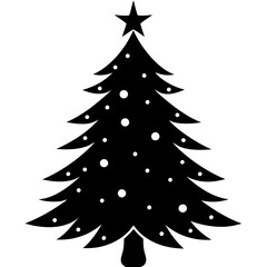 Obraz premium One Christmas tree silhouette vector illustration 