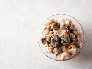 Fresh whelk in a bowl