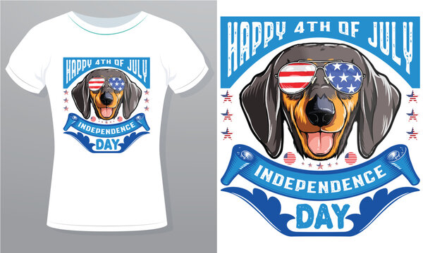 My Dog Thinks She Always on Vacation 4th of July Happy Independence Day Free Royalty Vector Design