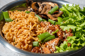 food noodles with asian chicken