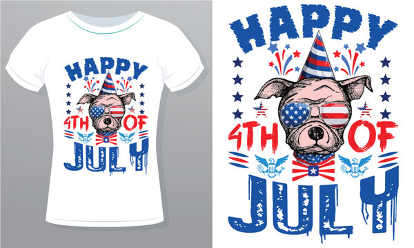 My Dog Thinks She Always on Vacation 4th of July Happy Independence Day Free Royalty Vector Design