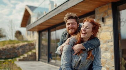 Obraz premium The Happy Couple Embracing