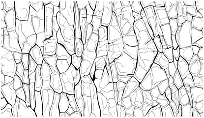Broken tiles mosaic pattern, bark vector, texture interior background line art, set of graphics elements drawing for architecture and landscape design, CAD pattern, architectural textures, mosaic tile