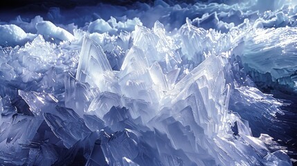 Obraz premium An ice cave with large icicles