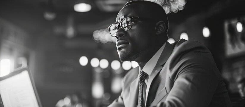 Thoughtful Businessman in a Cafe