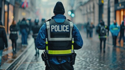 The police officer on patrol
