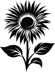 Sunflower silhouette vector illustration design