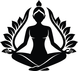 Yoga icon silhouette vector illustration design