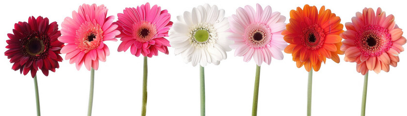 Row of Colorful Gerbera Daisies © MDNANNU