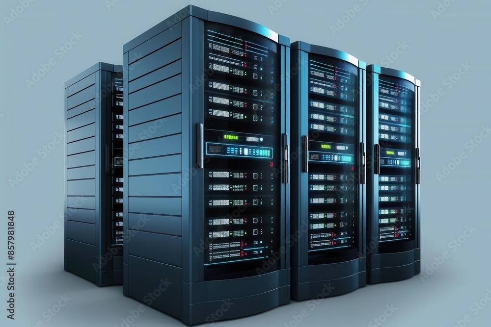 Poster modern web hosting solutions. innovative technology concept