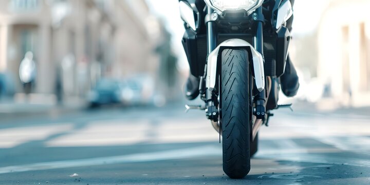 Motorcycle Crash A Road Accident. Concept Motorcycle Safety, Road Accidents, Driving Awareness, Emergency Response, Safety Precautions