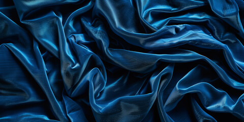 Fototapeta premium blue dark silk satin texture background