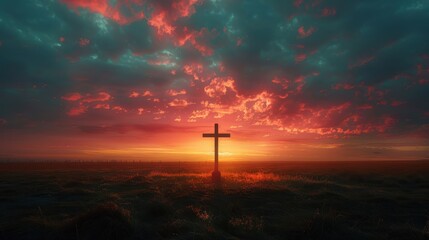 Obraz premium The Cross at Sunset