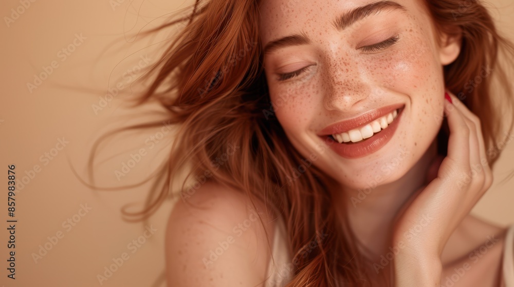 Canvas Prints the smiling redhead woman