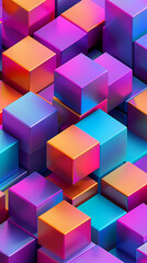 Colorful 3D cubes background