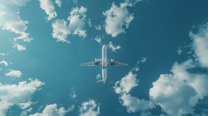 Naklejka premium Airplane in Clear Sky