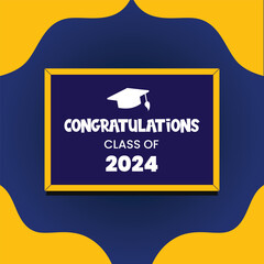 2024 Graduation Greeting Card Vector Design.