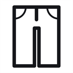 Male or men's straight jeans / jean pants line art vector icon for fashion apps and websites