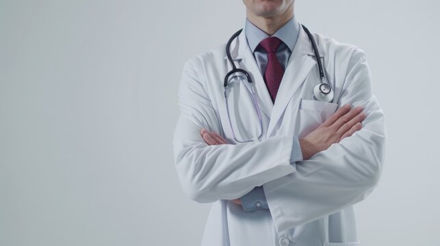 The confident doctor in lab coat
