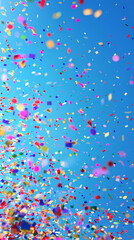 Colorful streamers and confetti