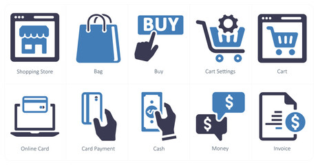 A set of 10 web marketing icons as shopping store, bag, buy