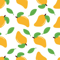Organic Mango fruits seamless pattern