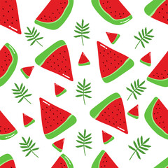 Organic watermelon fruits seamless pattern