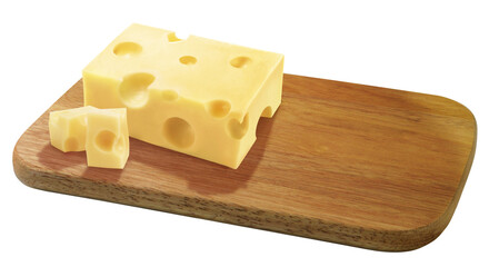 Brettchen mit Emmentaler am Stück und Würfeln