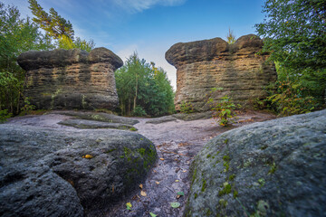 Landscape in a nature reserve Broumovske steny, eastern Bohemia, Czech Republic