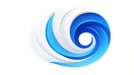 Abstract Blue and White Swirl Gradient Wave Logo Design