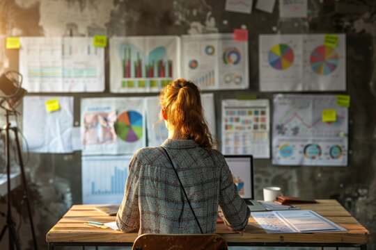 strategic thinking of fractional CMO. professional analyzing market trends and data, brainstorming innovative marketing strategies, and mapping out actionable plans to achieve client objectives